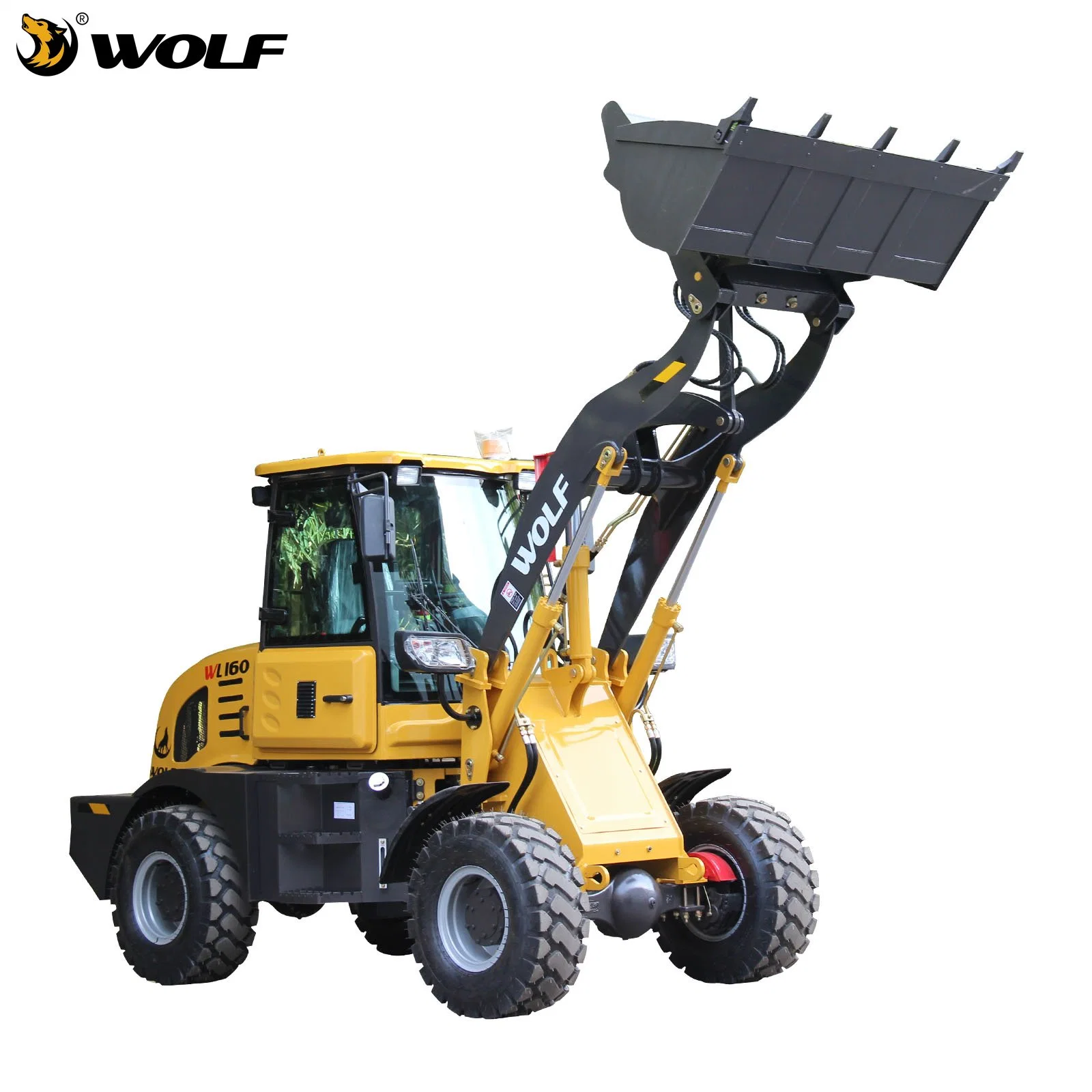 Fournisseur chinois Wolf avec moteur Euro5 CE/Rops/Fops 1.5t/1.6t Prix du chargeur frontal à vendre/agricole/tracteur.