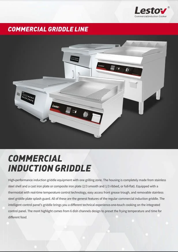 Freestanding Commercial Induction Griddle Thicken Iron Plate Electric Induction Heating