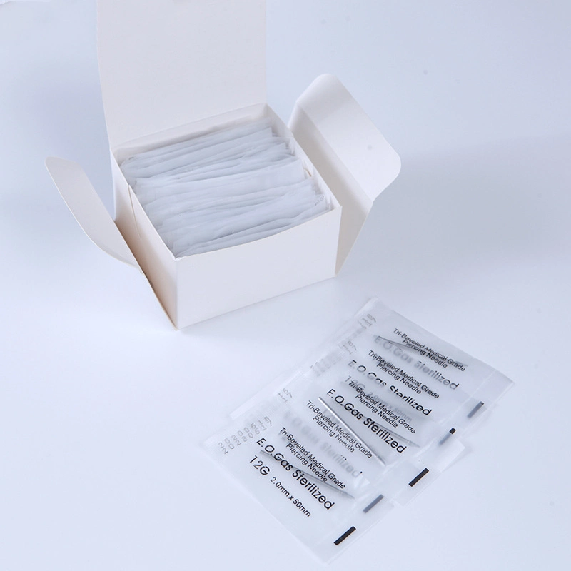 Einweg Sterile Tattoo Nadel Professionelle Hersteller Piercing Nadel 100 / Box Perforation Werkzeuge