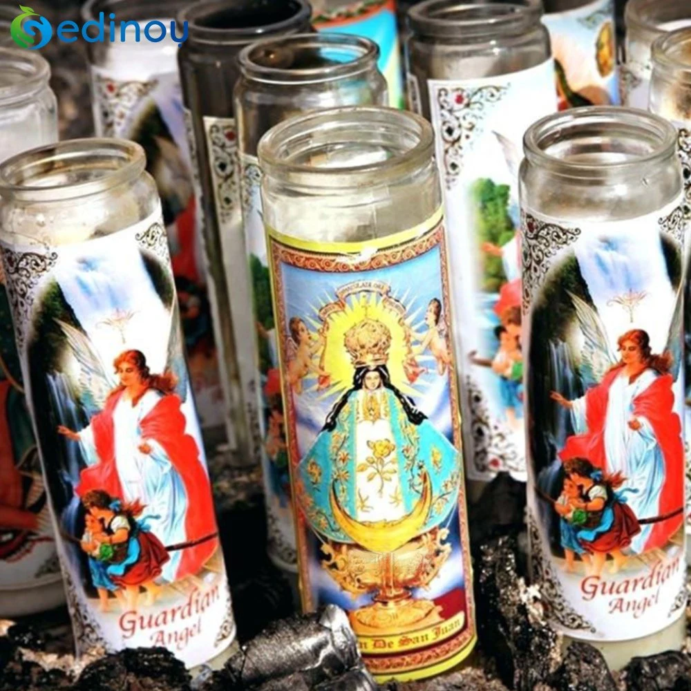 Free Sample Cylinder Jesus Virgin Mary and Religion Pillar Candle for Christmas