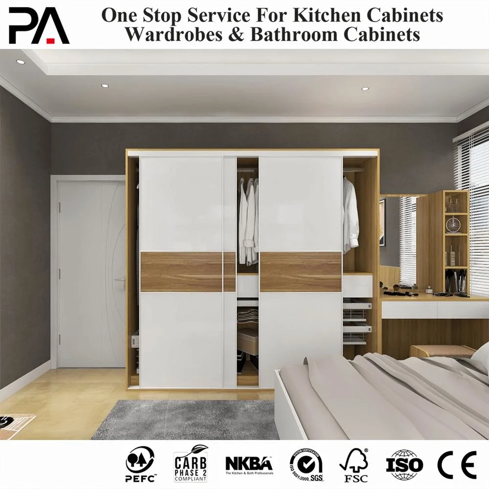 PA Modern Nordic Simplicity Easy to Clean and Assemble Home Furniture Glass Door Bedroom Walk in Wardrobe
