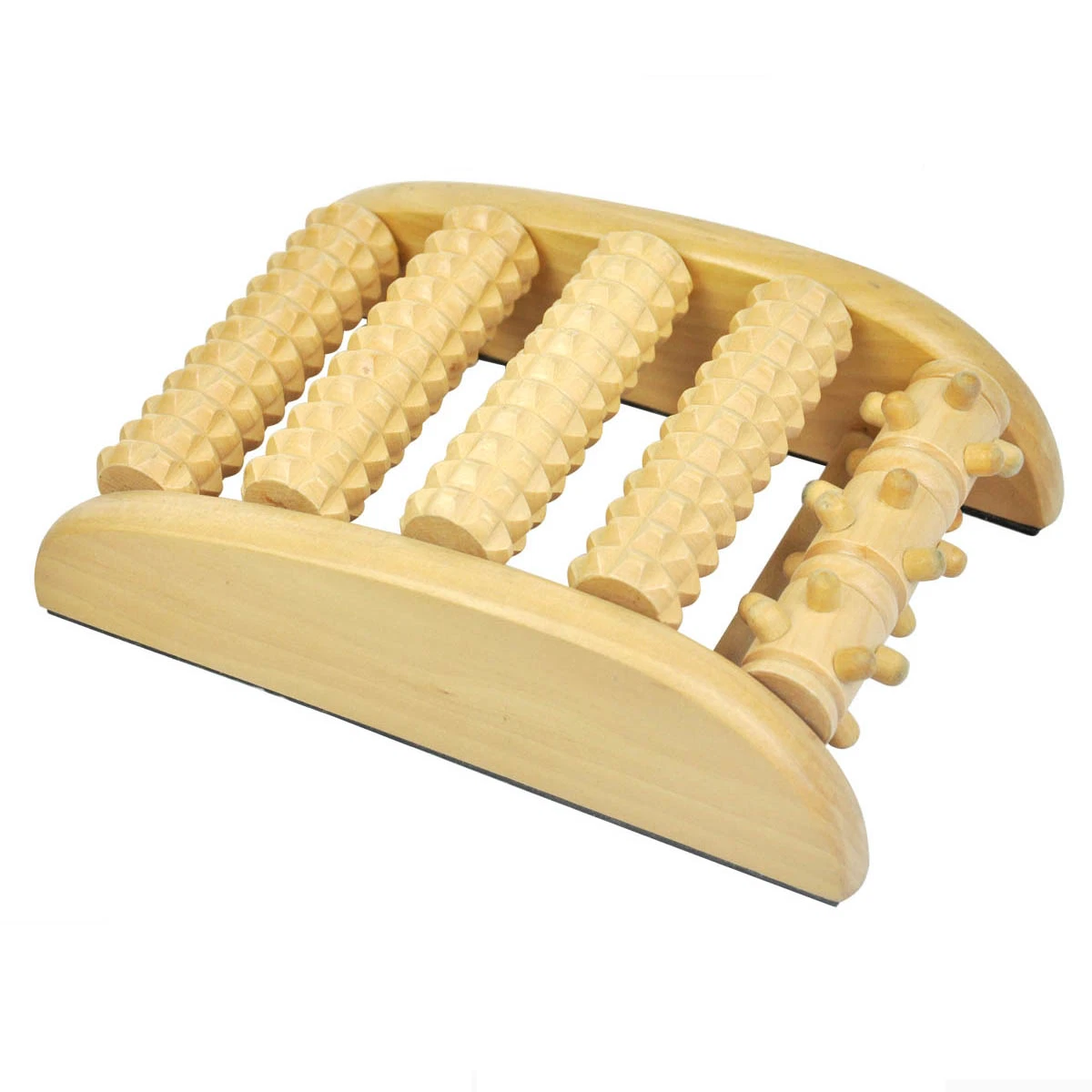 Wood Foot Massager 5 Rows Wooden Roller Stress Relief Body Massager