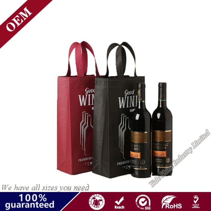 Embalaje de transporte de botellas hecho personalizado 6 de altas prestaciones no tejido Bolsa de vino al por mayor