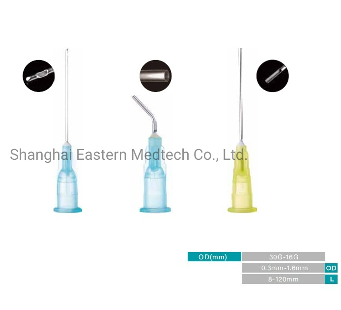 Los productos médicos desechables para uso Dental 23G/25g/27g/30g de riego de Endo Punta de aguja aguja Aplicación Dental