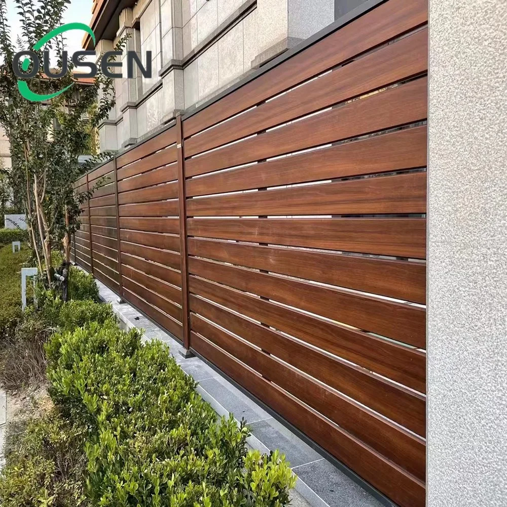 Outside Trellis WPC Privacy Fence Set Against Rain Windproof Aluminum Frame Pillars Wood Plastic Composite Decorative Outdoor Garden Fence