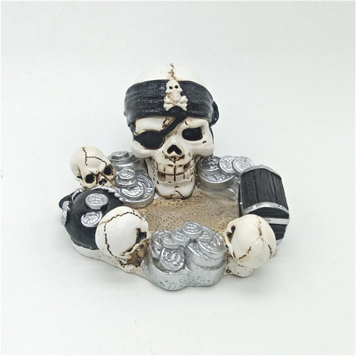 Halloween Gift Antique Smoking Ashtray Skull Shaped Resin Ashtray