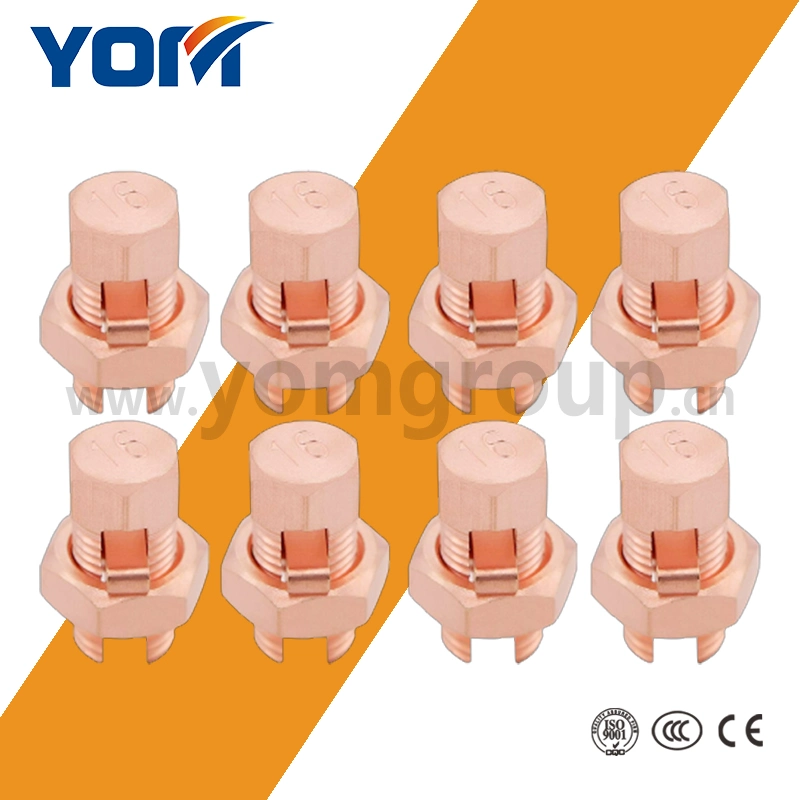 T/J Brass Copper Split Small Waterproof Electrical Bolt Close-End Clamp Screw Wire to Wire Joint Nut Terminals Cable Connectors