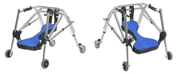 Andador plegable de aluminio con ruedas para adultos con discapacidad ortopédica autopropulsado y para niños