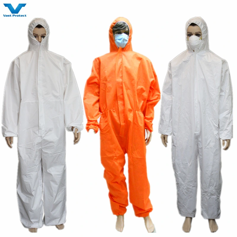 Type 5 6 Cat 3 SMS Microporous Disposable Protective Clothing for Asbestos Removal