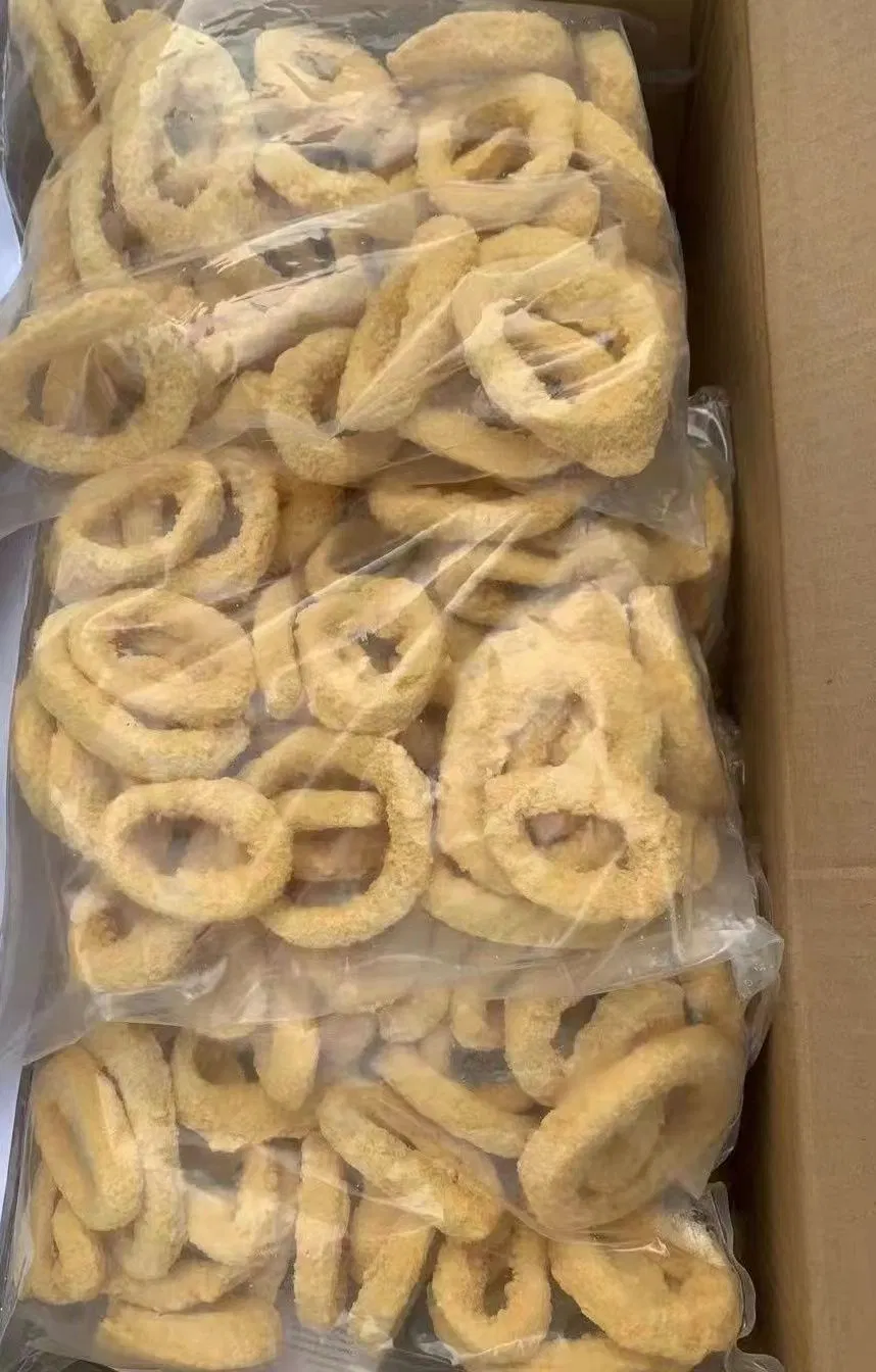 Congelados Wholesale/Supplier Seafood Breaded Squid / anel Calamari / anel Sotong / anel frito Squid 3-8cm