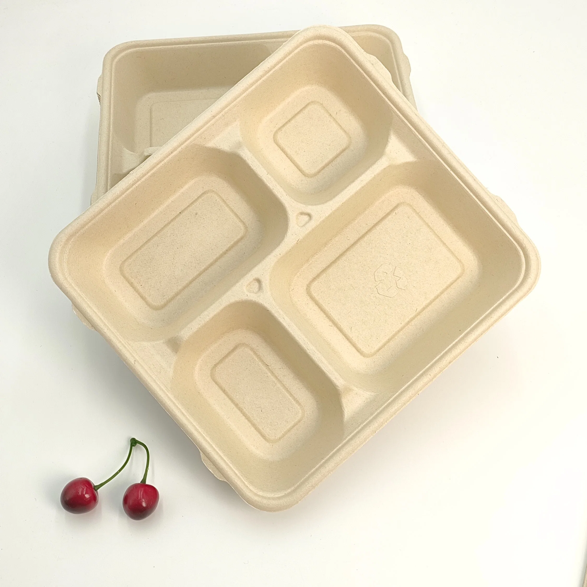 Disposable Sugarcane Lunch Box Sugar Cane Pulp Salad Takeaway Box