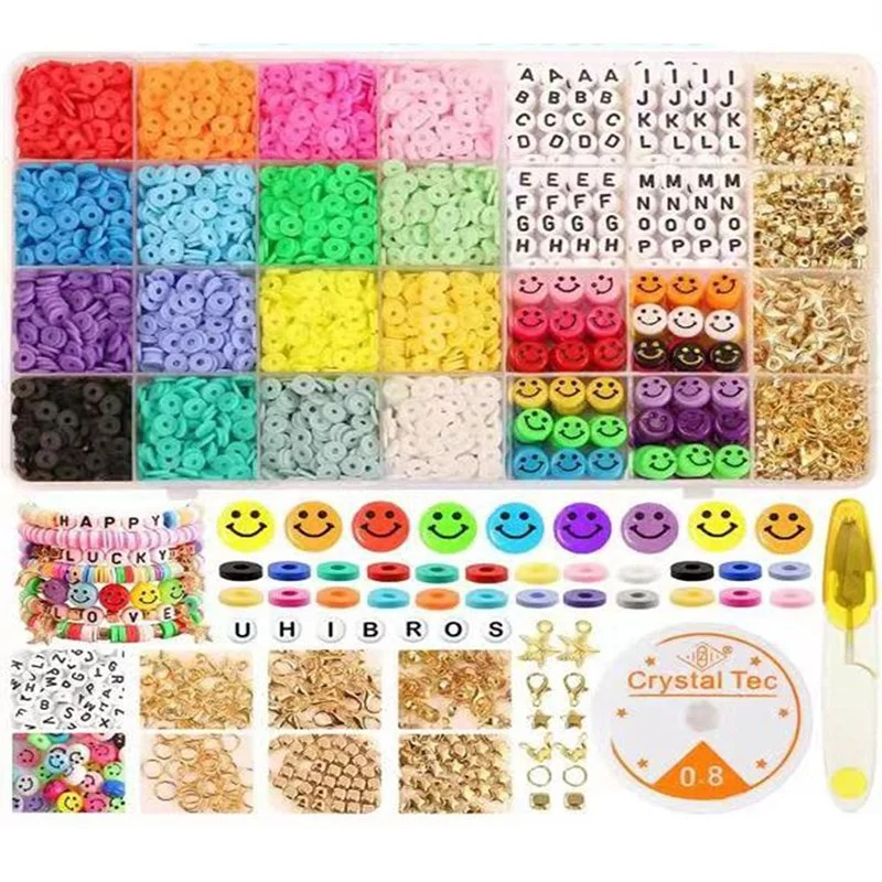 Ton Polymer Perlen Flache Runde Spacer Heishi Craft Kit