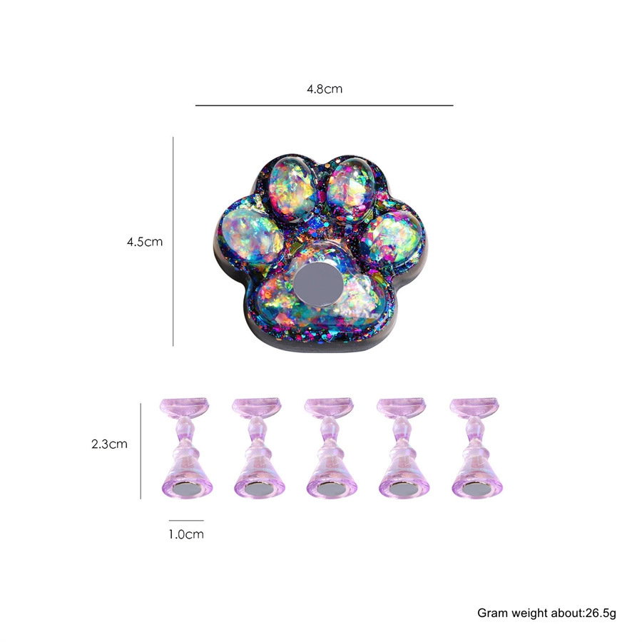 Cross-Border New Nail Art Cat Claw Lamp Luminous Aurora Practice Nail Plate Display Base Nail Tray Palette