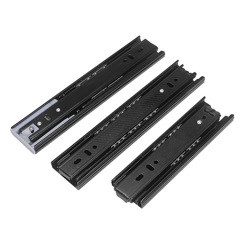 Thickening Buffer Damping Drawer Slide Rail Cabinet Closet Guide Rail Three Silent Drawer Track Steel Ball Slide Rail