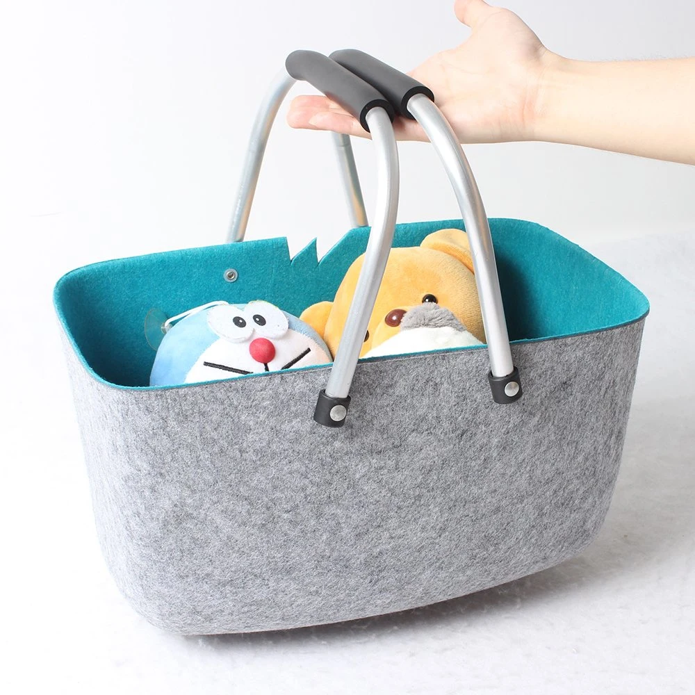 Shine Felt Quilting Tools Felt Basket Storage Bin for Organizing Cloths Bathroom Decorative for Gift Basket with Lid