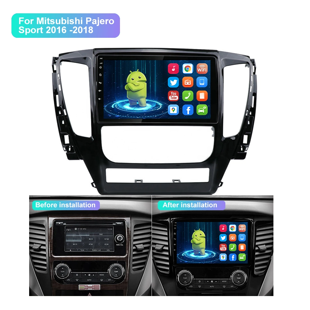 Jmance alquiler de DVD de vídeo Reproductor multimedia de navegación GPS Panel del sistema Android de audio de la radio para Mitsubishi Pajero Sport 2016 2017 2018