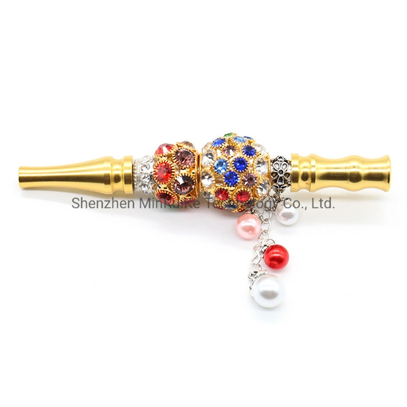 Removable Metal Cigarette Holder Recyclable Filter Hookah Tips Shisha Golden Plated Pendants Bead Smoking Pipes Accessories