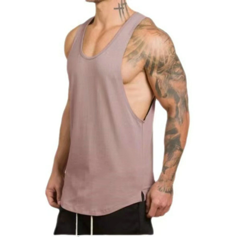 Los hombres Tank Top Sin Mangas Camiseta Tee muscular culturismo entrenamiento de fitness gimnasio Wbb18556 de desgaste