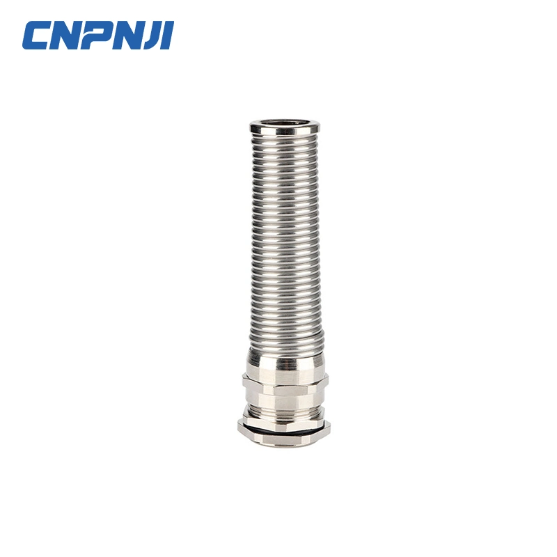 Cnpnji Spiral Flexible Cable Gland with IP67 Metal Brass Connector Nickel Plated Brass