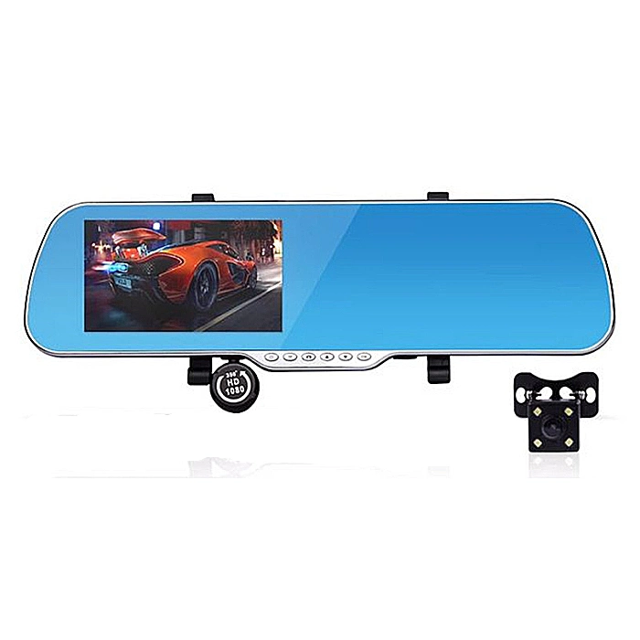 Pantalla LCD de 4,3 pulgadas con doble lente video coche DVR