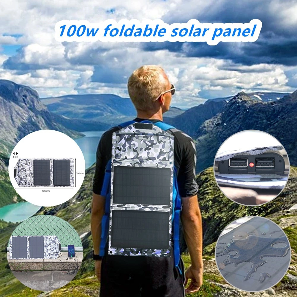 Solarparts 14W 7V Tragbares Ladegerät einfach zu tragen Wandern Klettern Outdoor Camping Ausrüstung