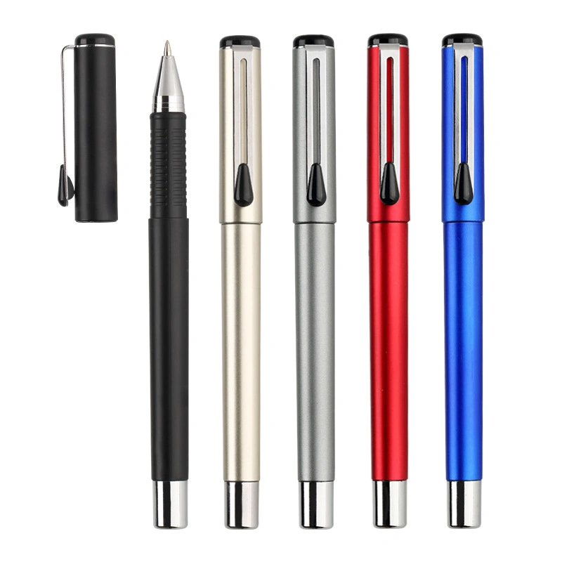 Metallic Barrel Gel Ink Pens, Black Ink 0.5mm Fine Point Tip Pen Wholesale Stationery Office and School Supplies