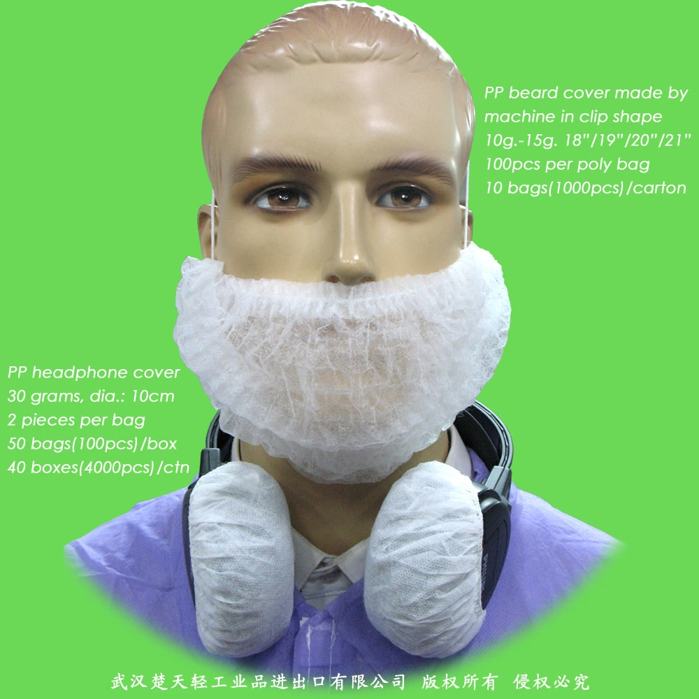 Sanitary Plastic/HDPE/LDPE/PE Ear/Head-Set/Microphone/Headphone/Micro-Phone/Mic/Ear-Piece/Mike/Head-Phone/Nonwoven/SMS Disposable PP Beard Cover/Headset Cover