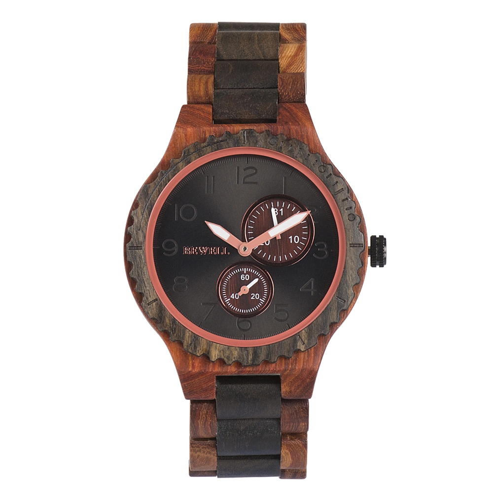 Aktuelle Wooden Watch Luxury Japan Vd73A Uhrwerk Quarzuhren für Herren 3 ATM wasserdicht