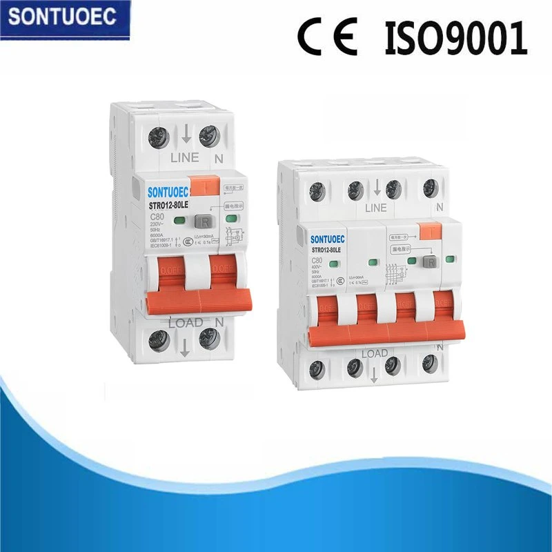 6ka RCBO Overload Short Circuit Protection Residual Current Operated Circuit Breaker