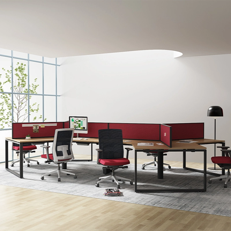 مكتب مخصص لأثاث المكاتب Metal Workstation Table Modern 6 أشخاص مكتب