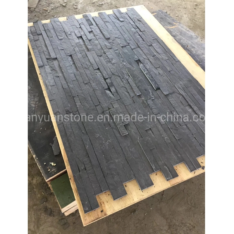 Black Slate with Natural Split for Wall Cladding