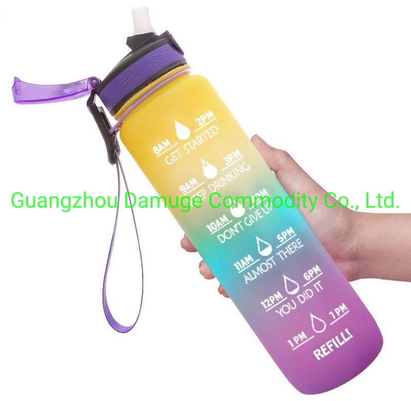 1 l grande capacité portable Tritan plastique Sports Water Bottle espace Bouchon à vis de flacon avec buse d'aspiration et poignée