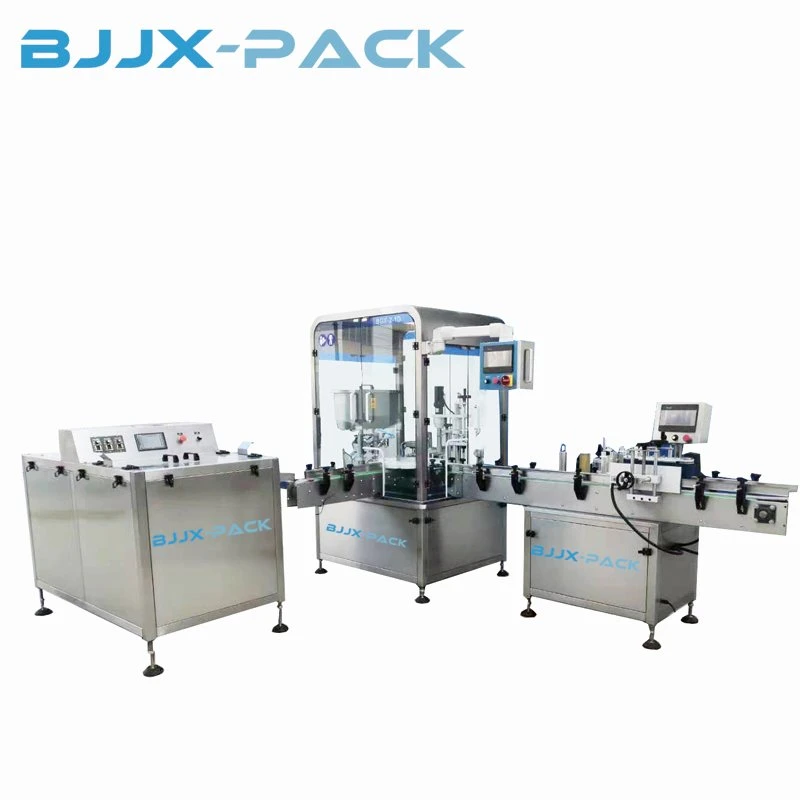 Automatic Perfume Oil Cosmetic Oil Shampoo Small Plastic Glass Water Bottle and Bottling Liquid Paste Gel Filling Packing Capping Labeling Machine