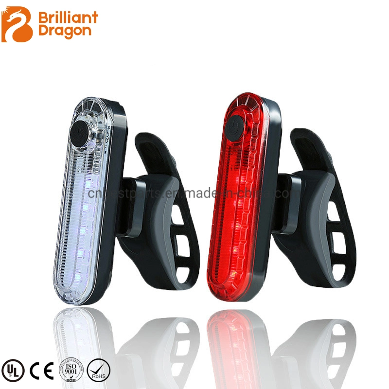 Red White Warning Flashing Emergency LED Bicycle Front Rear Lighting Rechargeable Safety Taillight Lamp for Running Hiking Powerful LED Bike Light