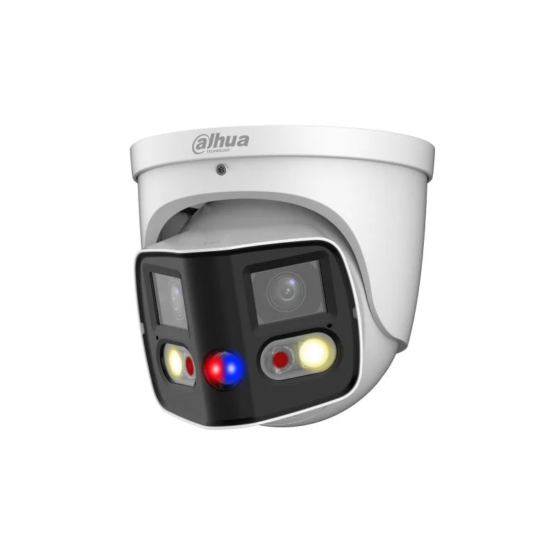 Dahua Ipc-Pdw3849-A180-as-PV 2X4MP Tioc Duo Splicing Fixed-Focal Eyeball Wizsense Network Camera 4K 8MP Two-Way Talk Full-Color Built-in IR LED and Warm Light