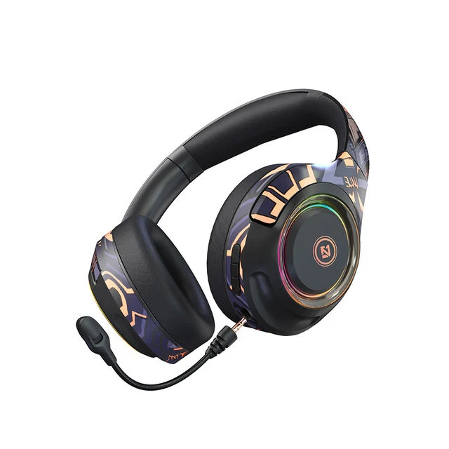 Fashion Foldable RGB Headsets Hand Painting Wireless Gaming Headsets with Detachable Microphone EL-A2