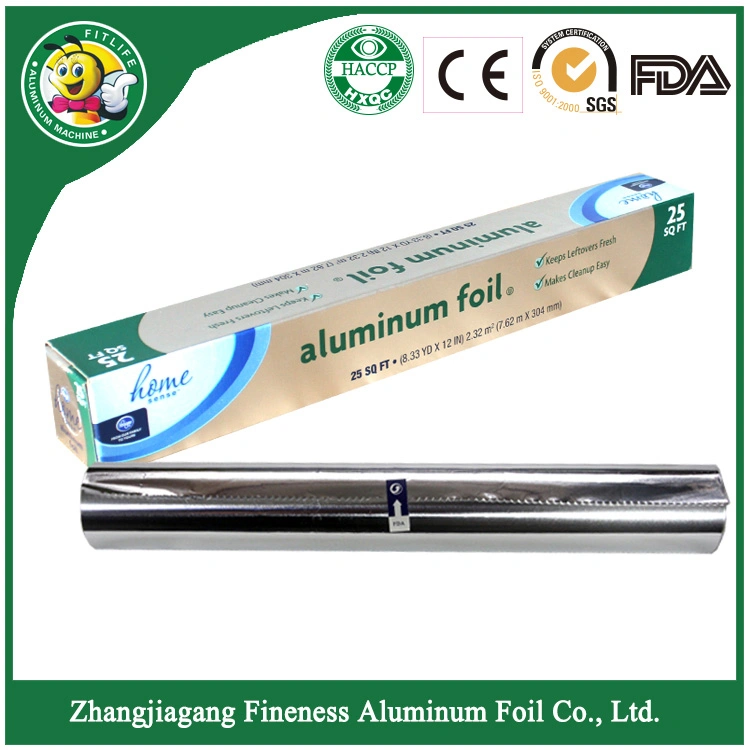Best Selling Aluminum Foil with Saw Blade Box Foil Paper Sheet Aluminum Foil Food Baking Wrapping Paper