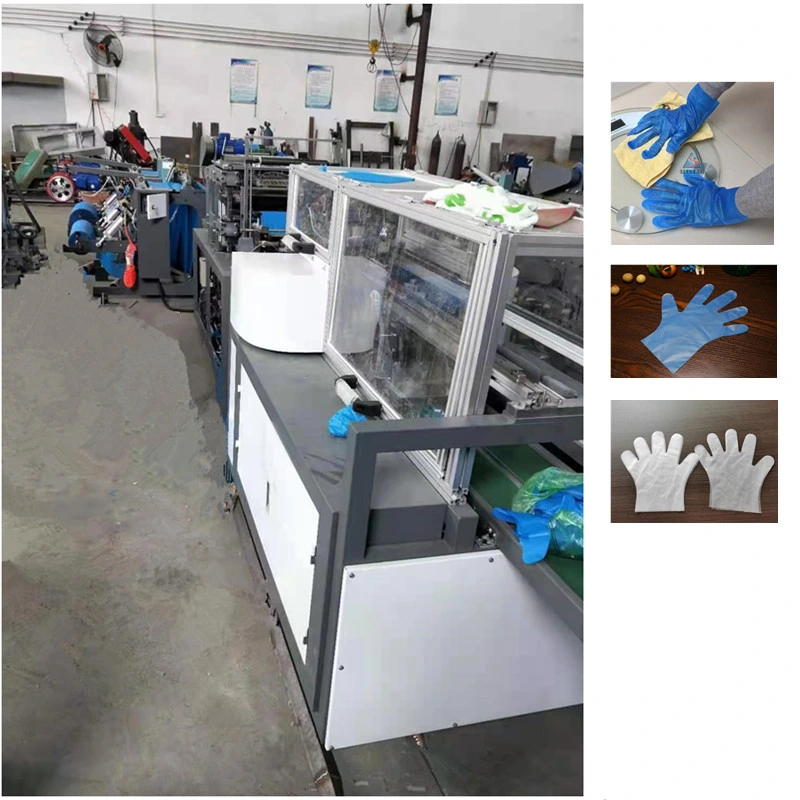 Double Layers 320PCS TPE CPE Disposable Hand Glove Making Machine with Auto Film Folding and Tearing Edge Line