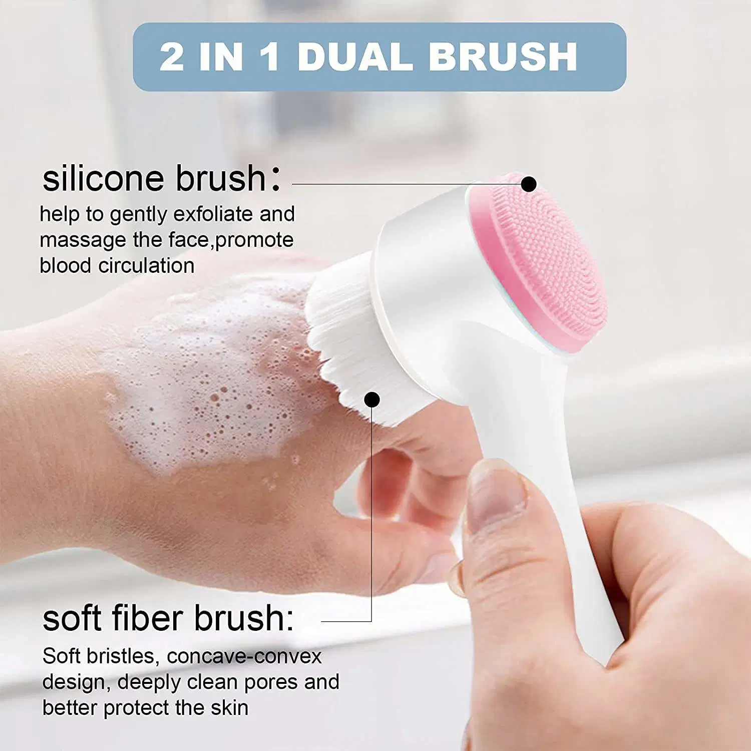 Silicone Face Cleansing Brush Double-Sided Facial Cleanser