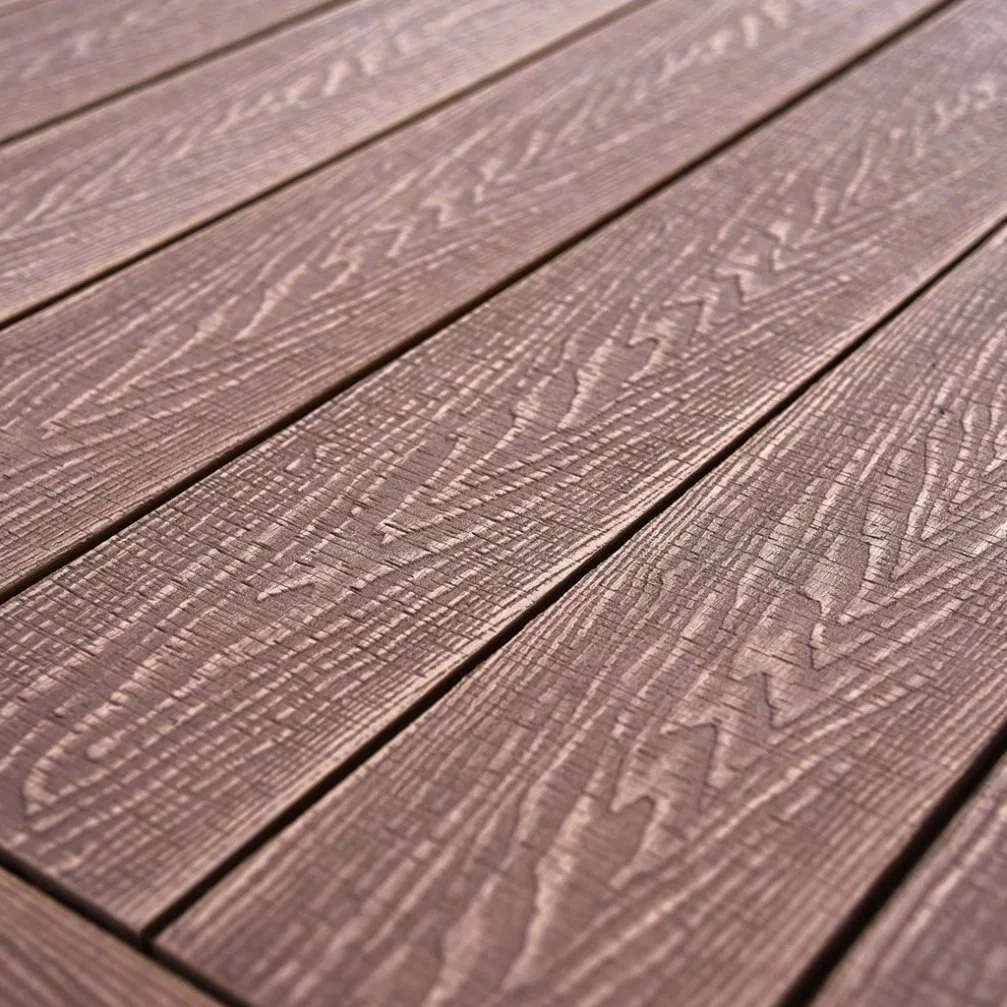 Nova chegada madeira pavimentos 3D madeira em relevo grão WPC decking Madeira plástico Composite decking