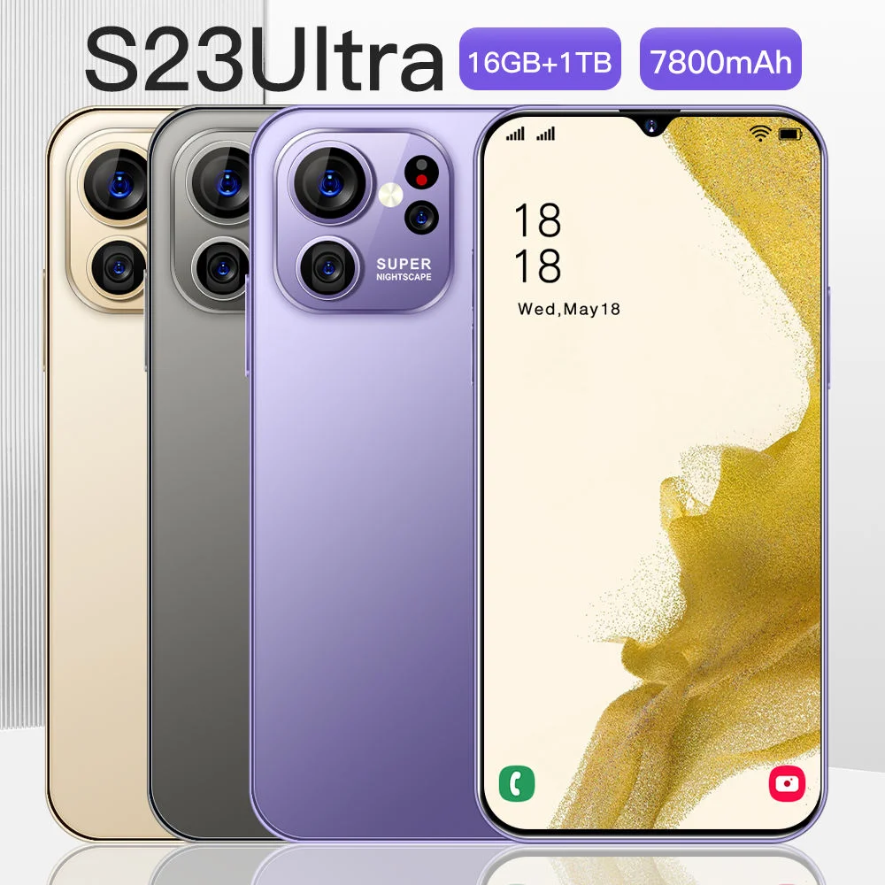 Venta caliente S23 Teléfono Ultra 16 GB+1tb Android Smartphones 6.8inch 5g desbloqueado los teléfonos celulares doble tarjeta SIM de teléfonos móviles