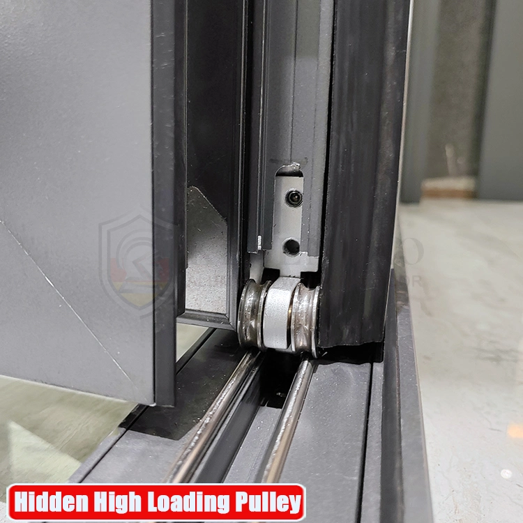 Portes en aluminium Portes pliantes en verre en aluminium Portes pliantes de patio Portes pliantes à économie d'énergie à battant extérieur.