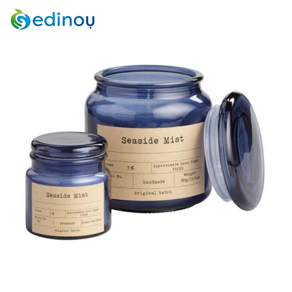 Luxury Scented Soy Wax Blue Candles Jar with Gift Box Packing Customized Label