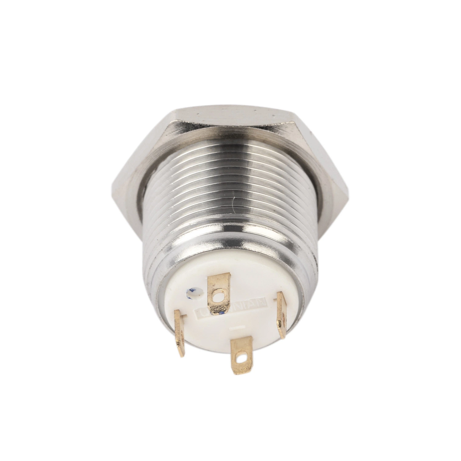 Qiannian 16mm Momentary Metal Push Button Switch Waterproof IP65 Stainless Steel Flat Head Pin Terminal