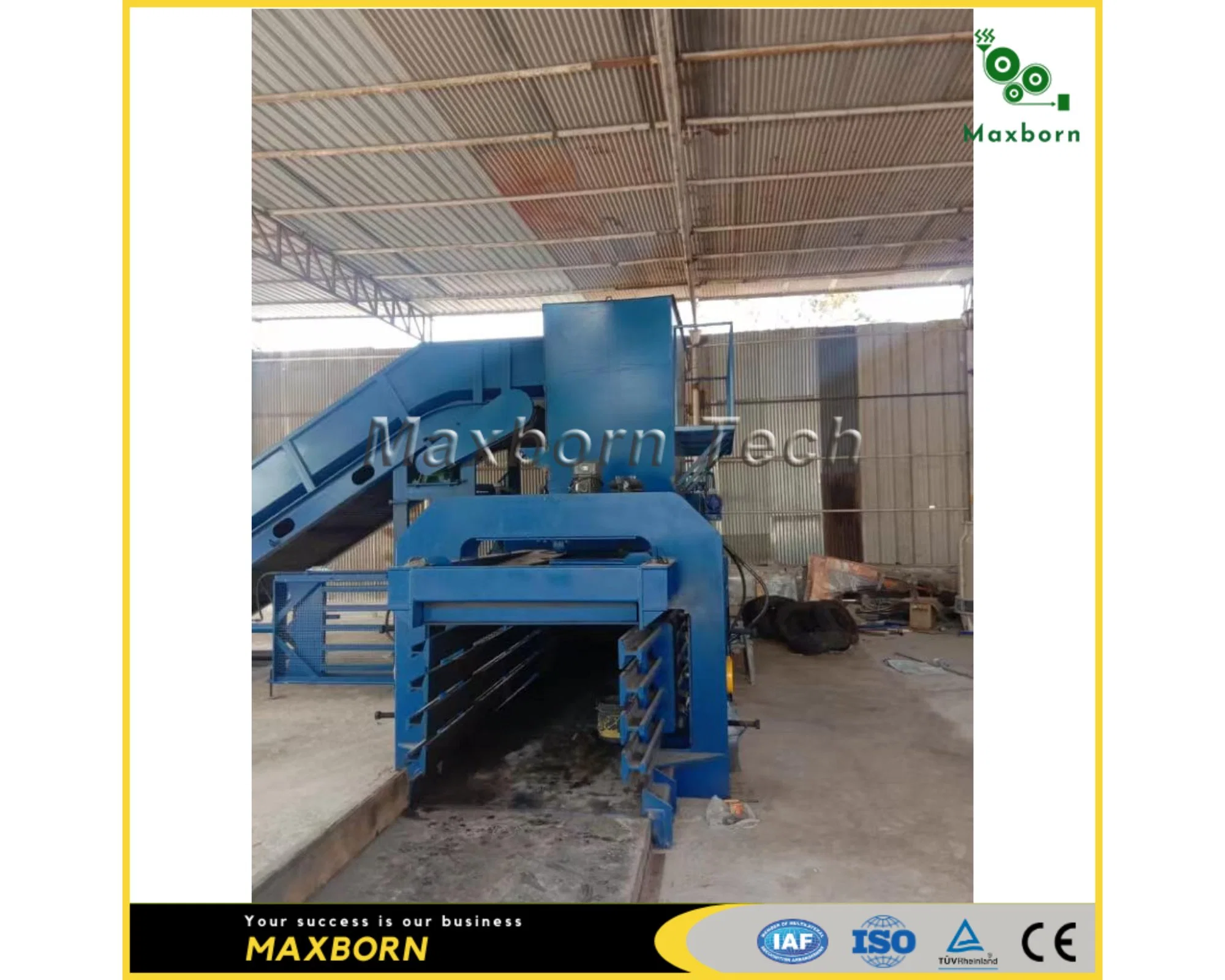 Maxborn Factory Direct Supply Price Hydraulic Horizontal Packing Machine Occ Paper Scrap Carton Cardboard Baling Press Equipment with Conveyor System