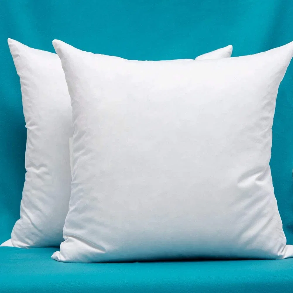 Tejido de algodón almohada inserta, llena de plumas y almohadones decorativos insertos, Hotel sofá de plumas de pato blanco acolchado cojín Mayorista/Proveedor