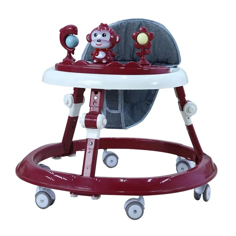 6 Roues Baby Walker &amp; Stand Rollator siègent à l'apprentissage Les marcheurs marchette pour bébés