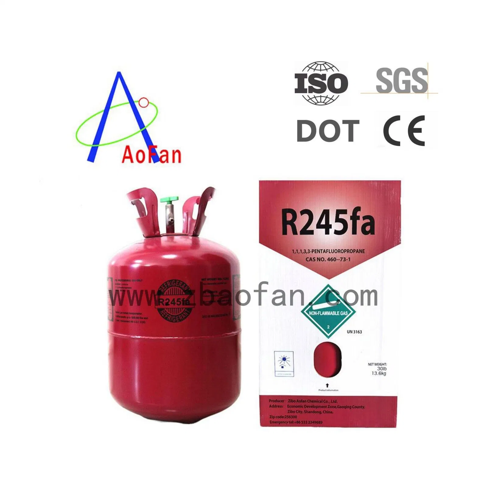 R245fa para el reemplazo del 141b de alta pureza Gas Refriegrant refrigerante HFC-245fa