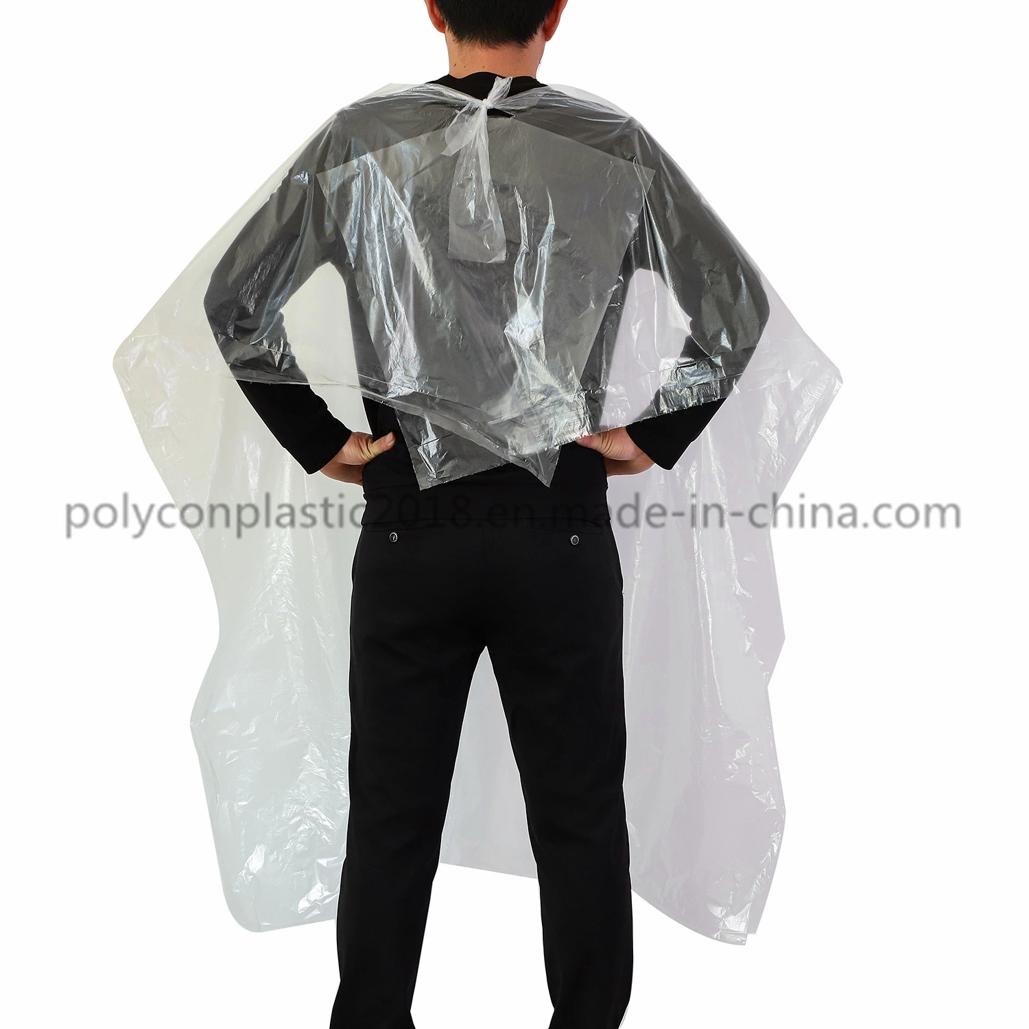 High quality/High cost performance Factory Price Waterproof Transparent Disposable PE Hairdresser Salon Cape Apron