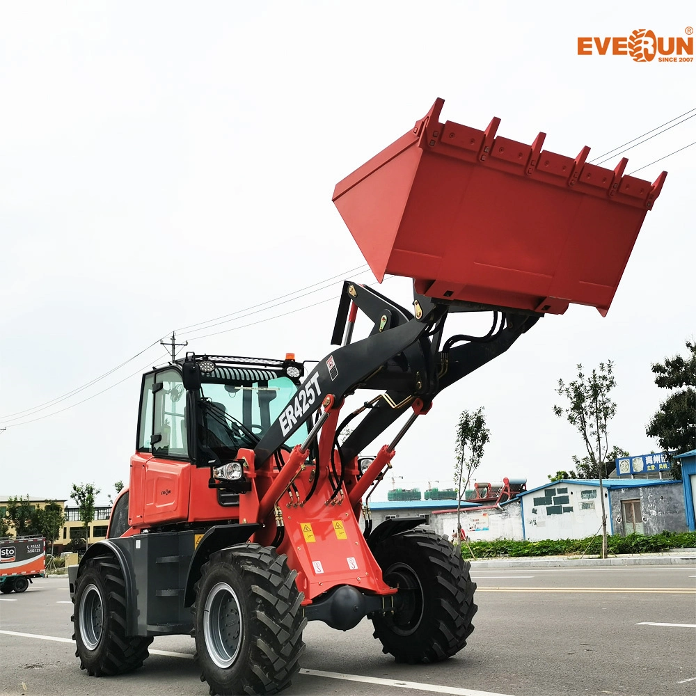 Everun High quality/High cost performance  Er425t 2.5ton CE Approved EPA Euro S355 Steel Material Hydraulic Farm Compact Articulated Mini Wheel Loader